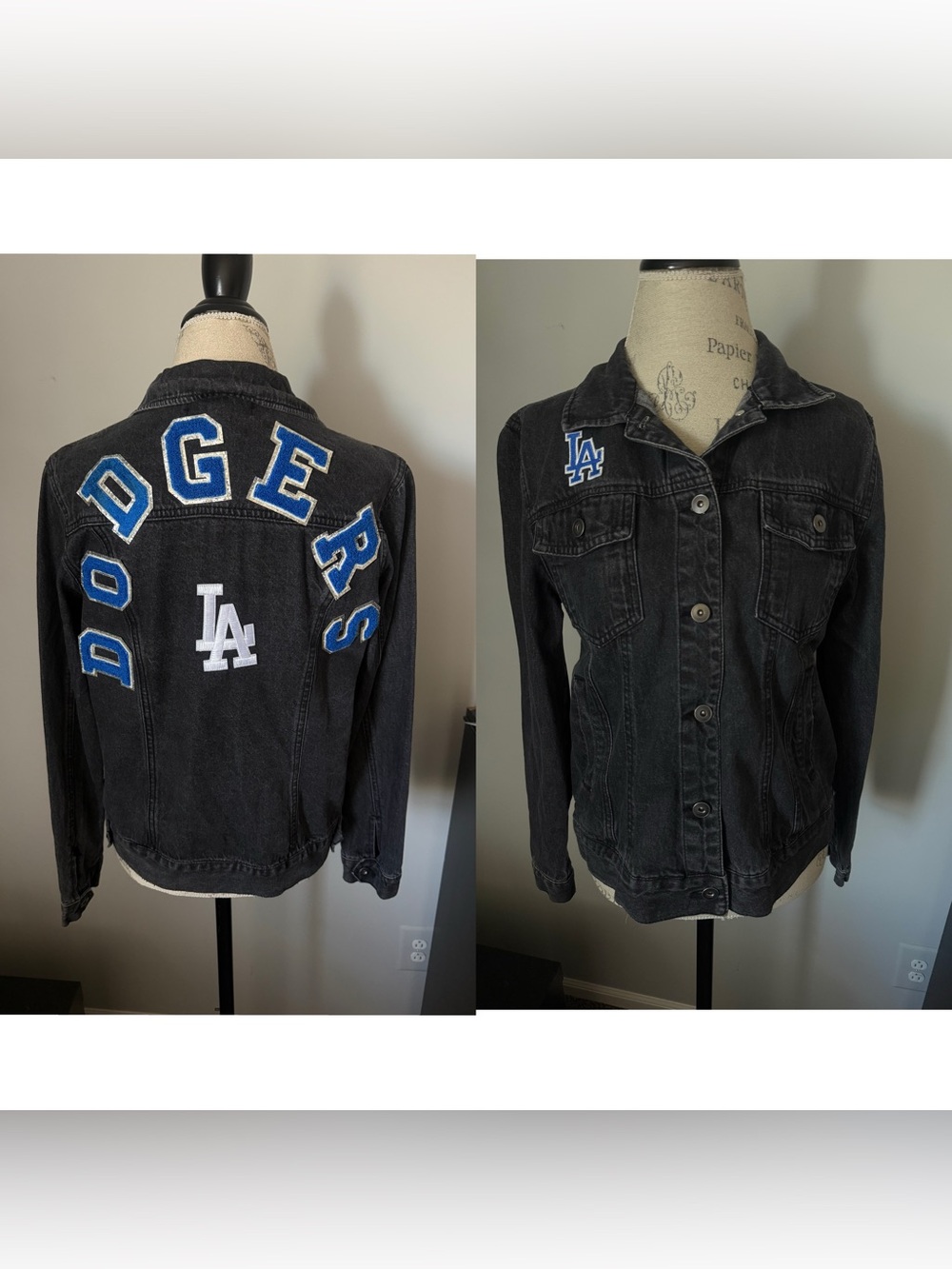Los Angeles Dodgers coach size medium women jean jacket black